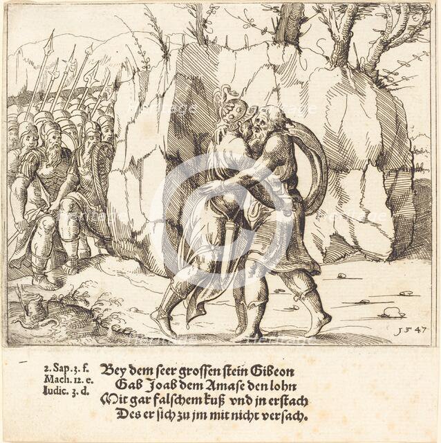 Joab Betrays Abner, 1547. Creator: Augustin Hirschvogel.