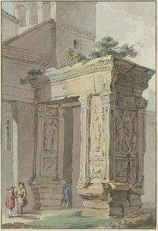 The Arco degli Argentarii at San Giorgio in Velabro in Rome, 1777. Creator: Marquand Fidel Dominikus Wocher.