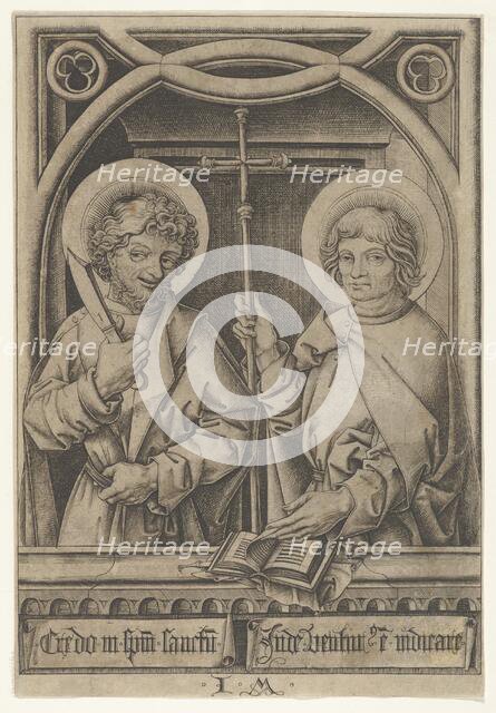 St. Bartholomew and St. Philip, from The Apostles, 1435-1503. Creator: Israhel van Meckenem.