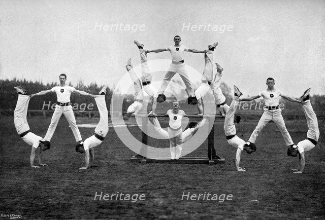 Display by the Aldershot gymnastic staff, Hampshire, 1896. Artist: Gregory & Co