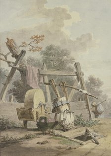 A grindstone by a well. Creator: Pieter Bartholomeusz. Barbiers.