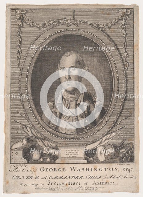 His Excellency George Washington, Esq-r., March 26, 1782. Creator: John Norman.