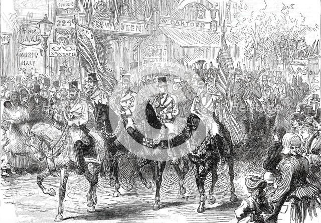Opening of the American Centennial Exhibition: the Butchers' Procession...1876. Creators: Unknown, Melton Prior.