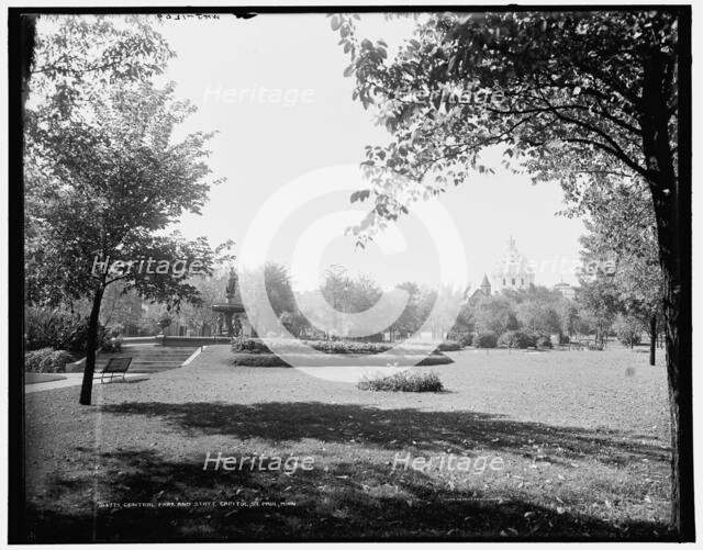 Central Park and State Capitol, St. Paul, Minn., c1902. Creator: William H. Jackson.
