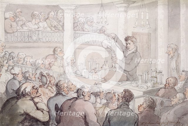 Professor F Accum lecturing at the Surrey Institute, London, 1809. Artist: Thomas Rowlandson