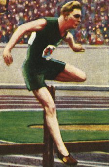 Sid Atkinson of South Africa, winner of the 110m hurdles, 1928. Creator: Unknown.