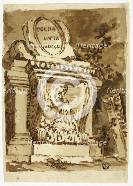 Funerary Monument Inscribed "Poesia Muta", n.d. Creator: Unknown.