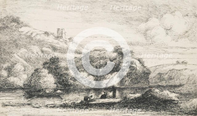 Landscape after a drawing by Salvator Rosa, 1834. Creator: David Charles Read.