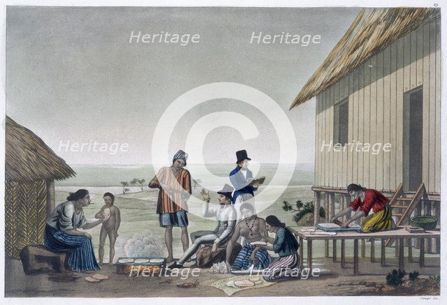 Occupations of the Agagna people, Mariana Islands, c1820-1839. Artist: Unknown
