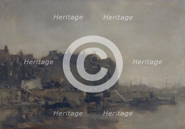 Houses on the Prins Hendrikkade, Amsterdam, on a Misty Day, 1899. Creator: Jacob Henricus Maris.