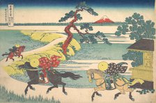 Sekiya Village on the Sumida River (Sumidagawa Sekiya no sato), from the series Thi..., ca. 1830-32. Creator: Hokusai.