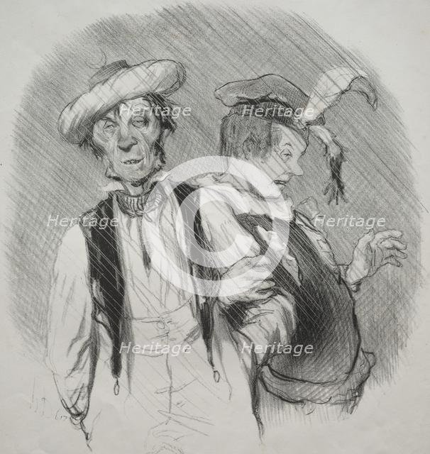 The beautiful days of life, plate 18: Mardi gras, 1844. Creator: Honoré Daumier (French, 1808-1879); Aubert.