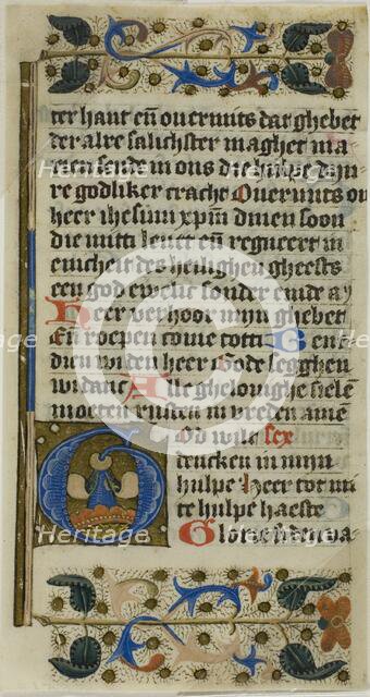 Illuminated Initial "G" from a Bible Historiale, 15th century. Creator: Unknown.