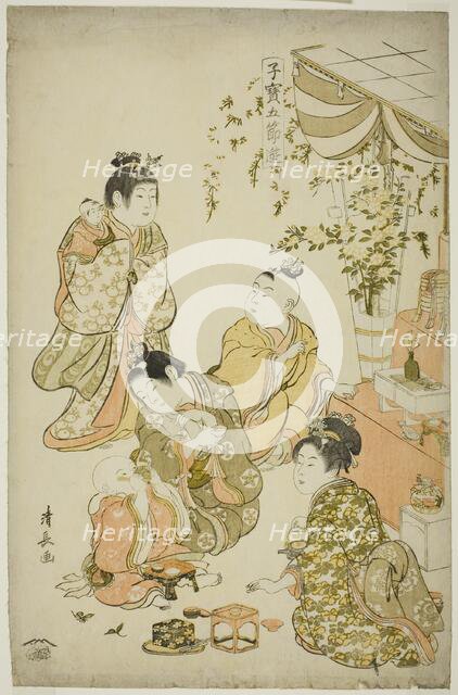 The Doll Festival, from the series "Precious Children's Games of the Five Festivals...", c. 1801. Creator: Torii Kiyonaga.
