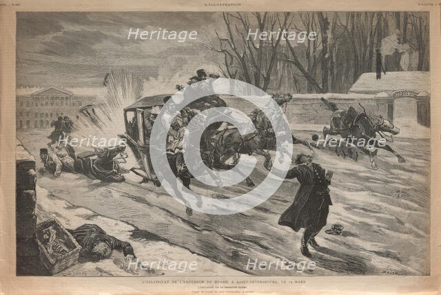Assassination of Tsar Alexander II in St Petersburg, 1881. Creator: Dünki, Louis (1856-1915).