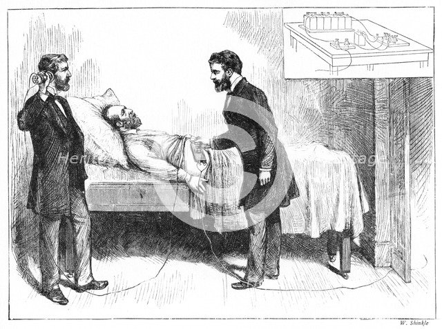 'Electricity In The Art Of Healing', 1881.Artist: W Shinkle