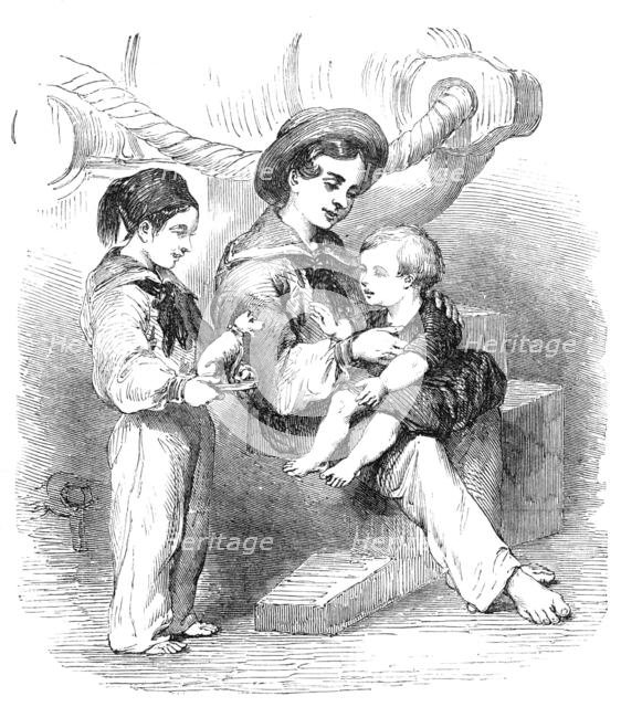 Bulgarian Children, wounded at Kustendjeh, 1854. Creator: Unknown.