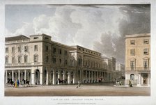 View of the King's Theatre, Haymarket, London, 1822.                                                 Artist: Anon