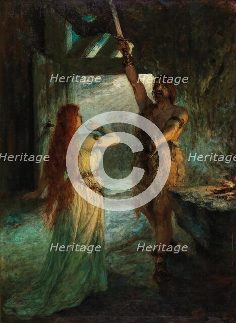 Valkyrie (1st Act): Sieglinde and her brother Siegmund . Creator: Leeke, Ferdinand (1859-1937).