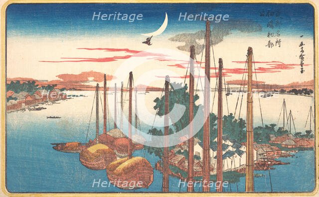 The Year's First Song of the Cuckoo at Tsukudajima, 1831., 1831. Creator: Ando Hiroshige.