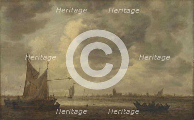 The River Oude Maas near Dordrecht, between 1620 and 1656. Creator: Jan van Goyen.
