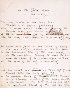 Draft of "In the Gold Room - a Harmony" by Oscar Wilde, 1881.  Creator: Oscar Wilde.