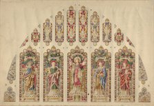 Design for a Multi-paned Stained-glass Window, Church of the Divine Paternity, New York, ca.1898. Creator: Clayton and Bell.
