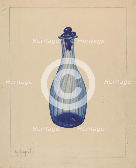 Toilet Water Bottle, 1937. Creator: Giacinto Capelli.