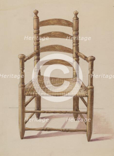 Ladder Back Chair, 1935/1942. Creator: Unknown.
