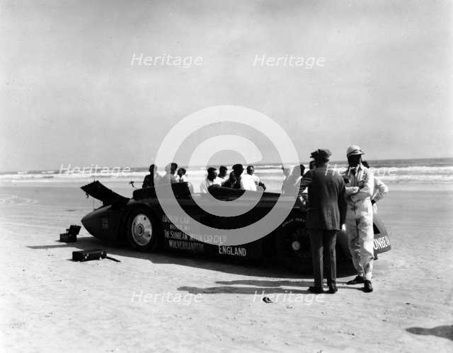 Sunbeam 1000hp World Land speed record attempt at Daytona 1927 Artist: Unknown.