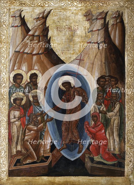 The Descent into Hell, early 16th century. Creator: Russian icon.