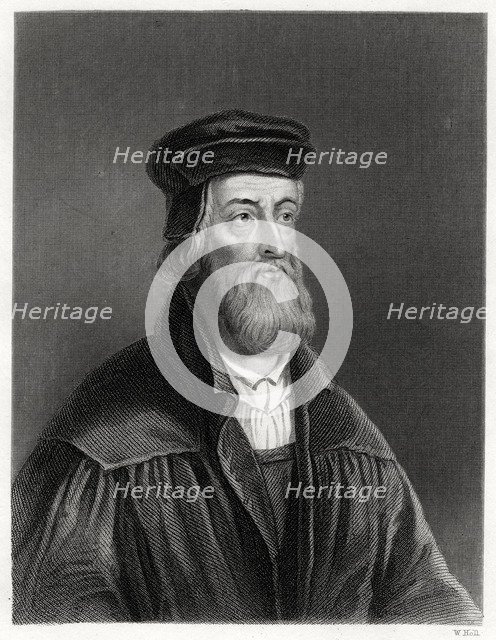 John Wycliffe, English theologian, 19th century. Artist: W Holl