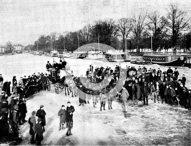 Coaching on the Isis at Oxford, 1895. Creator: Hills and Saunders.