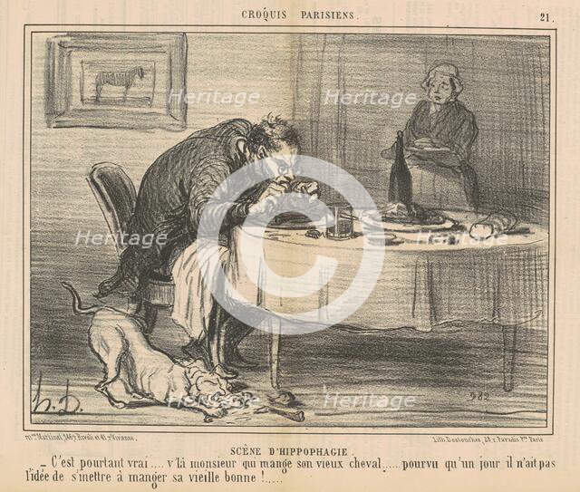 Scène d'Hippophagie, 19th century. Creator: Honore Daumier.