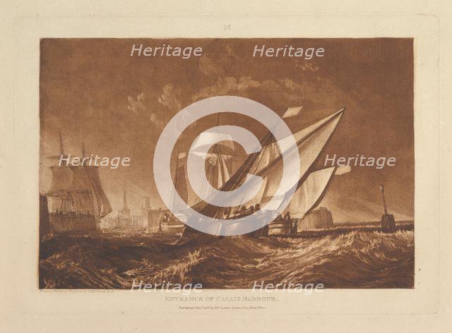 Entrance of Calais Harbour (Liber Studiorum, part XI, plate 55), January 1, 1816. Creator: JMW Turner.