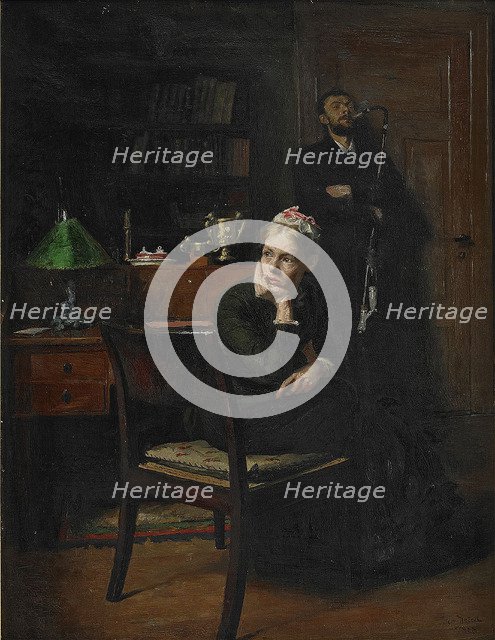 Family Scene in an Interior, 1885. Artist: Ilsted, Peter Vilhelm (1861-1933)