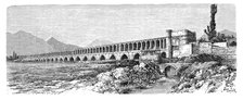 The bridge across the Zendeh-Rud, Isfahan, Iran, 1895. Artist: Unknown