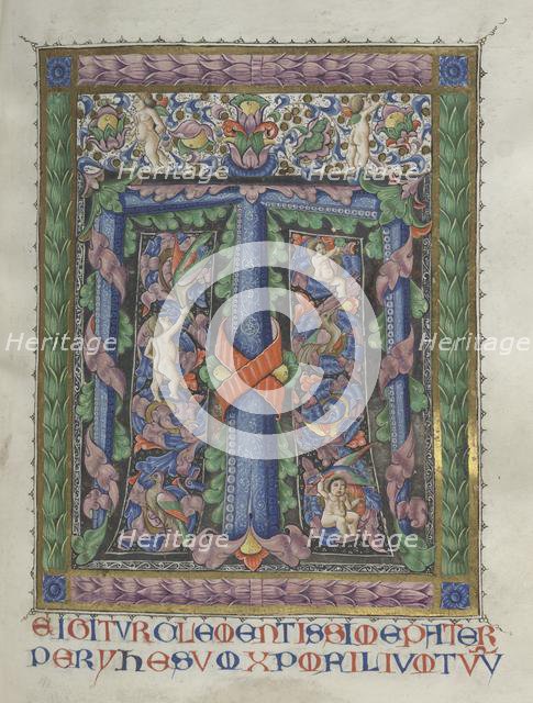 Missale: Fol. 186: Decorated Initial T[e igitur] (full page), 1469. Creator: Bartolommeo Caporali (Italian, c. 1420-1503).