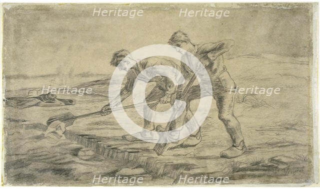 Les bêcheurs (after Millet), 1880. Creator: Gogh, Vincent, van (1853-1890).