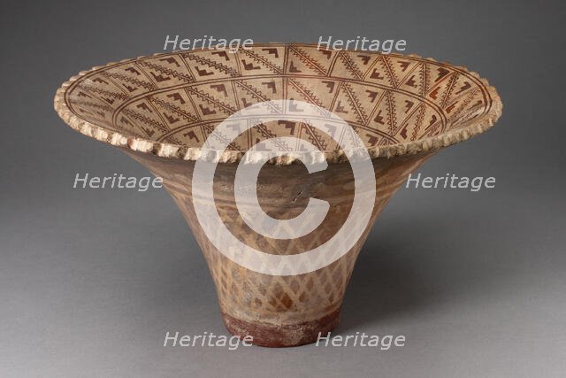 Flaring Bowl with Textile and Exterior Basket Patternings on Interior and Exterior..., 100 B.C./A.D. Creator: Unknown.