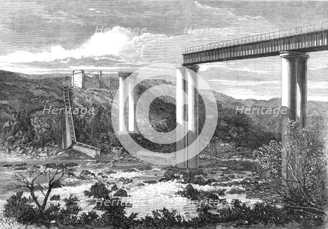 Grand River Railway-Bridge, Mauritius, destroyed by the late hurricane, 1868. Creator: Unknown.