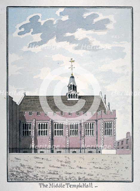 View of the north side of Middle Temple Hall, London, c1800. Artist: Anon