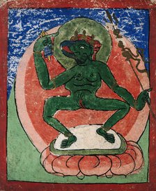 Tibetan fortune telling card. Creator: Unknown.