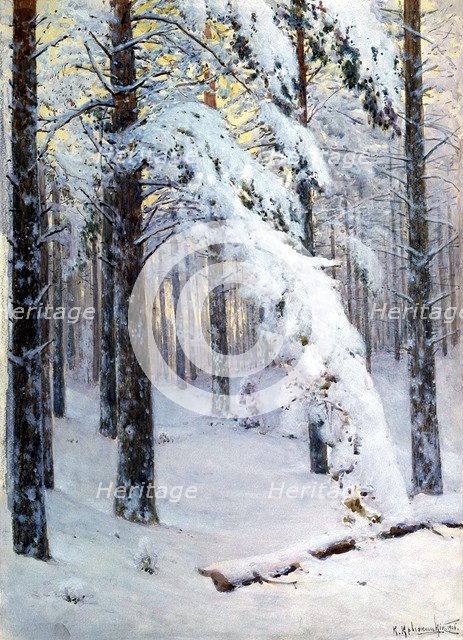 Winter Forest. Artist: Kryzhitsky, Konstantin Yakovlevich (1858-1911)