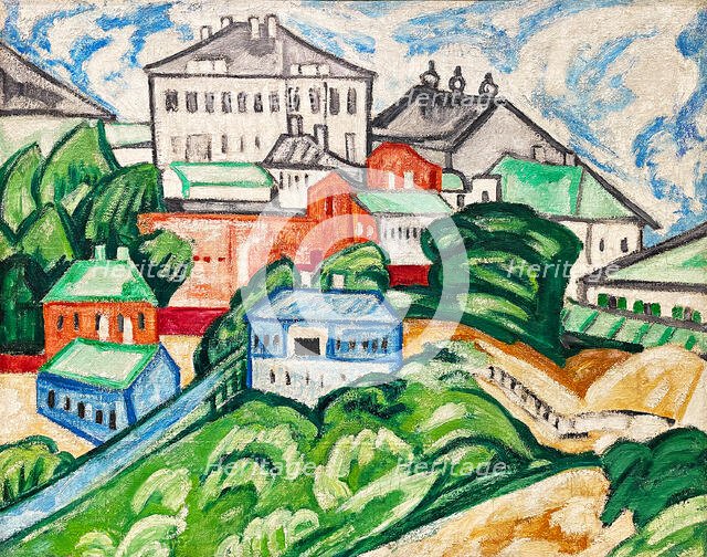 Cityscape, 1912. Creator: Rozanova, Olga Vladimirovna (1886-1918).