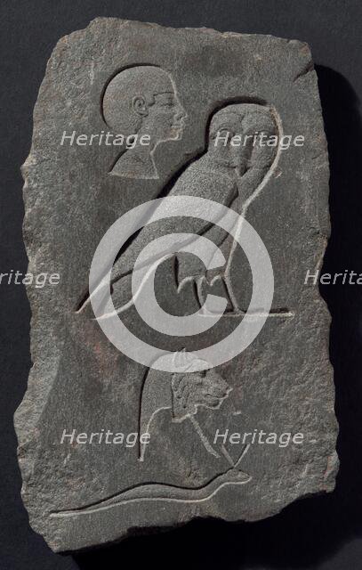 Relief Plaque Depicting Hieroglyphic Signs, Egypt, Early Ptolemaic Period (about 300 BCE). Creator: Unknown.