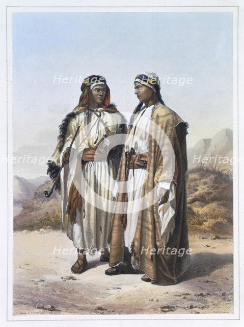 A Mahazi and a Soualeh Bedouin, 1848. Artist: Charles Bour