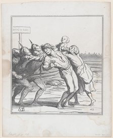 L'appel de leurs réserves, 1870.  Creator: Honore Daumier.