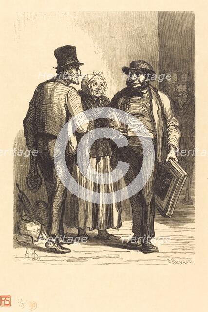 L'Hotel des Commissaires-priseurs: Les Marchands, 1863. Creator: Charles Maurand.