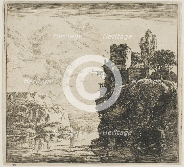 A River between Rocks, from the series Set of Landscapes, n.d. Creator: Herman Naijwincx.